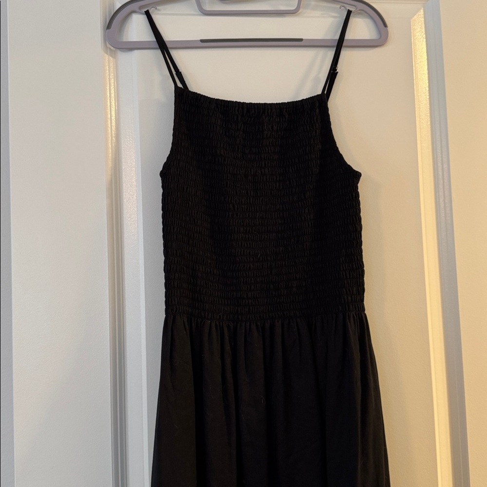 Faithfull the Brand Black Smocked Maxi Dress, 6(M)